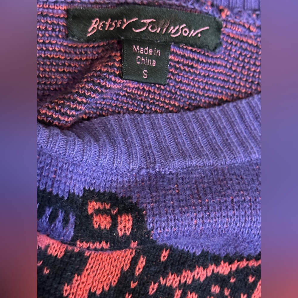 VTG Betsey Johnson Pterodactyl Sweater Dress - Picture 5 of 9
